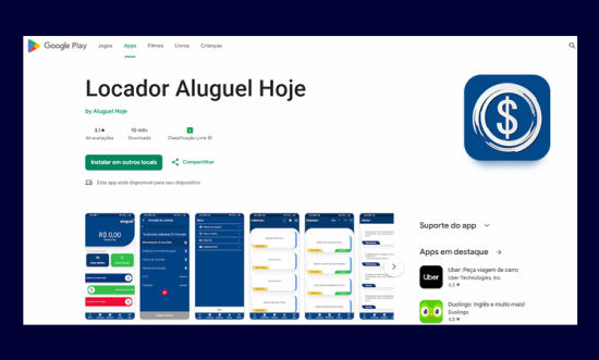 Baixando o Aplicativo do Aluguel Hoje
